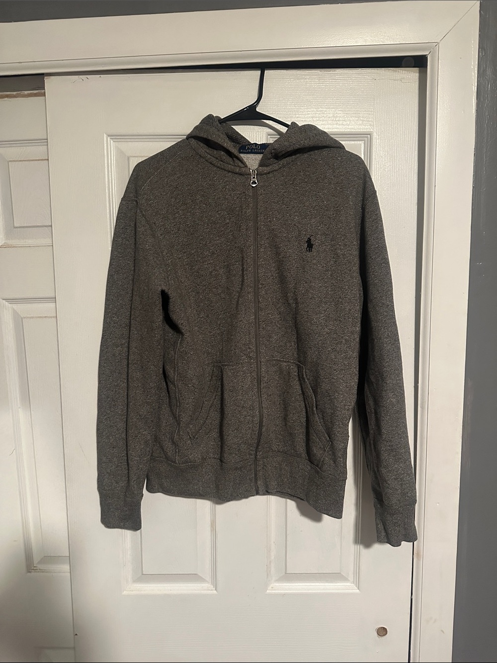 Polo by Ralph Lauren Charcoal Gray Full-Zip Hooded Sweater